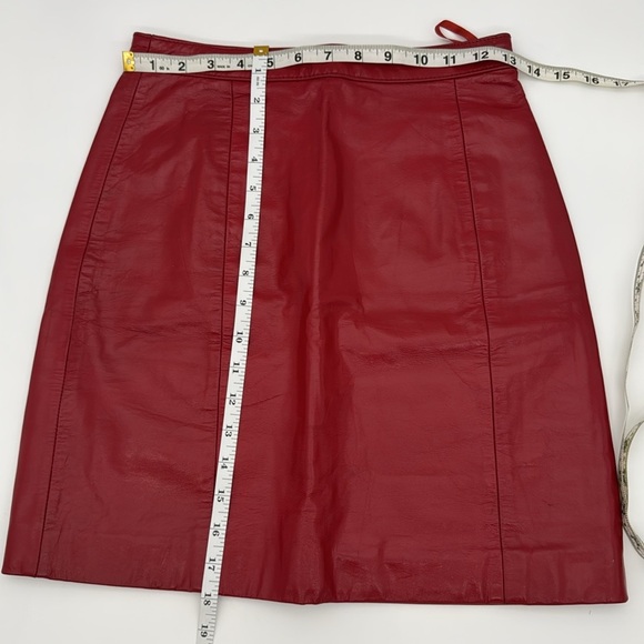 Vintage Red Leather Skirt | Berman’s | Size 6 | High-Waisted Pencil Skirt - Picture 10 of 10